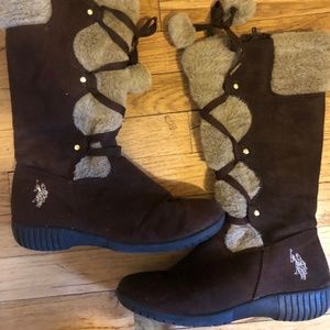 US Polo Assn Women's Boots Faux Fur